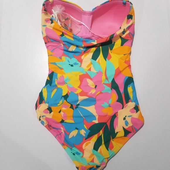 Anne Cole Plumeria Twist-Front One-Piece Size 6 - Picture 6 of 9